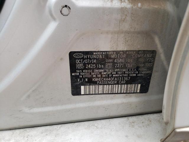 2015 Hyundai Sonata Hybrid VIN: KMHEC4A40FA131367 Lot: 60731644