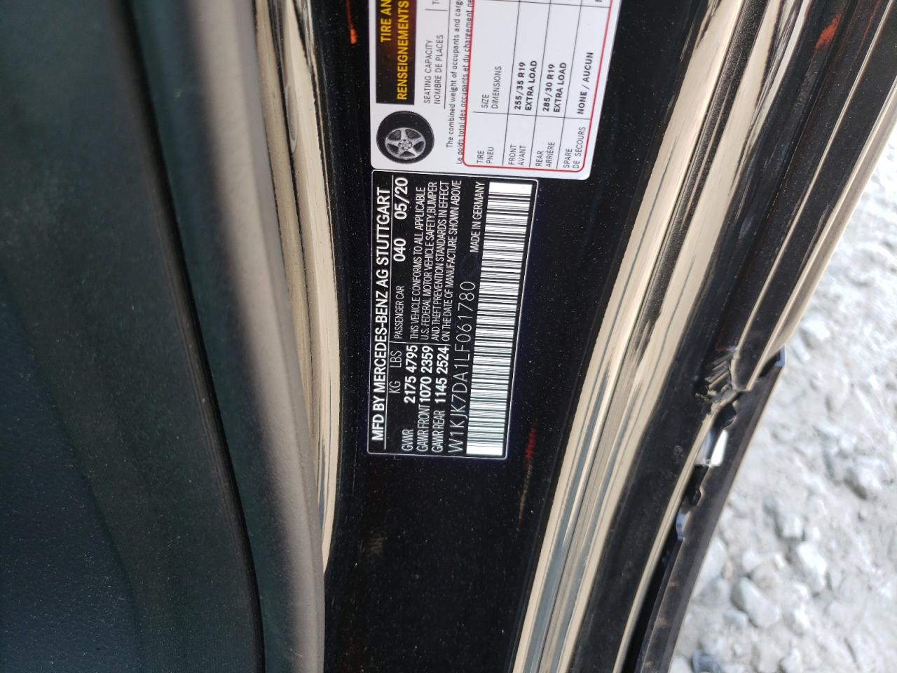 W1KJK7DA1LF061780 2020 Mercedes-Benz Sl 550