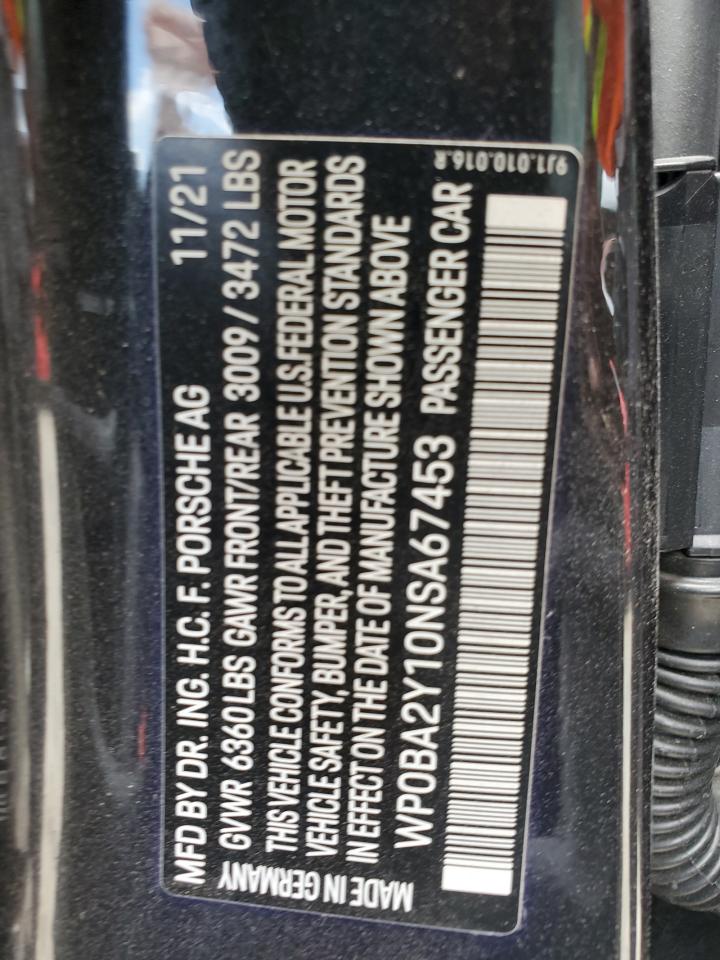 WP0BA2Y10NSA67453 2022 Porsche Taycan Cross Turismo 4