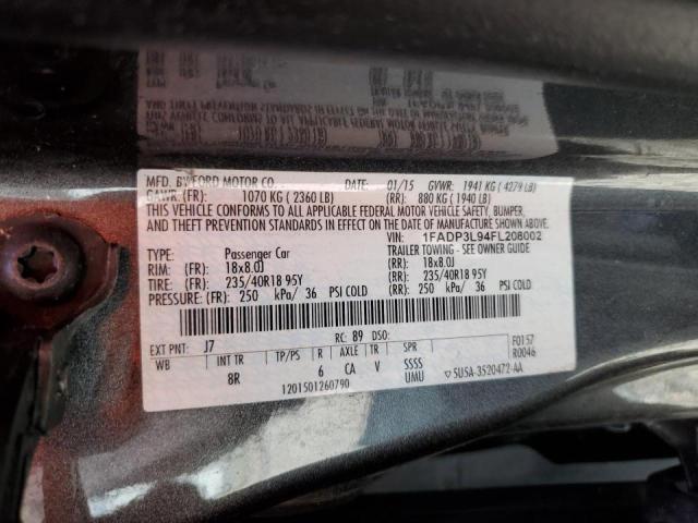 2015 Ford Focus St VIN: 1FADP3L94FL208002 Lot: 57621354