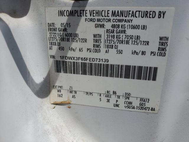 2015 Ford F350 Super Duty VIN: 1FDWX3F65FED73139 Lot: 58500494