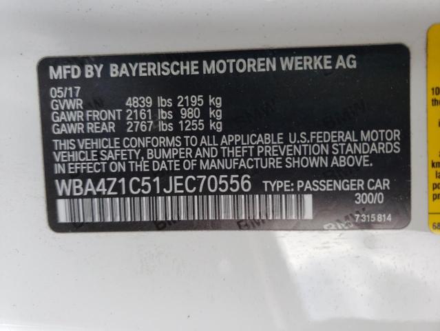 2018 BMW 430I VIN: WBA4Z1C51JEC70556 Lot: 60668034