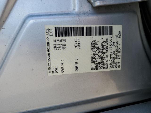 1N4AL2APXCC175657 2012 Nissan Altima Base