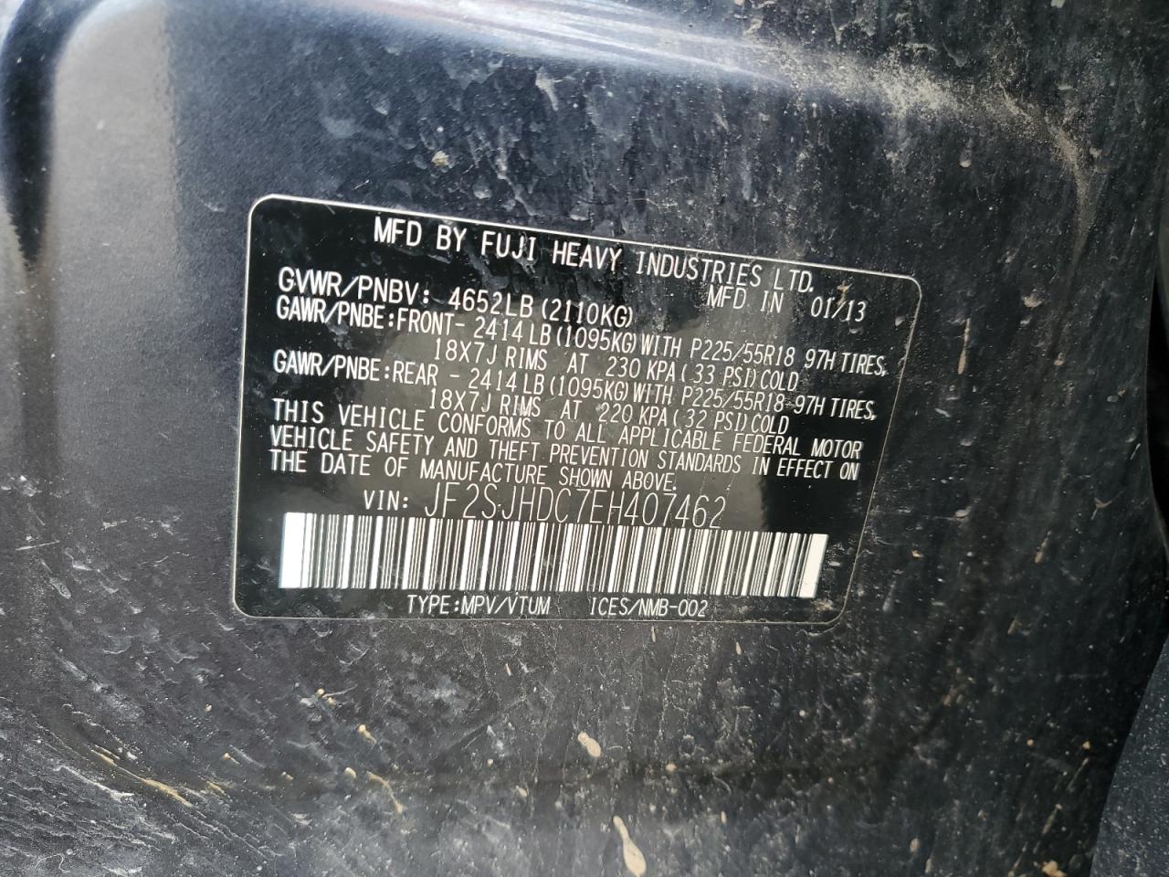 JF2SJHDC7EH407462 2014 Subaru Forester 2.0Xt Premium