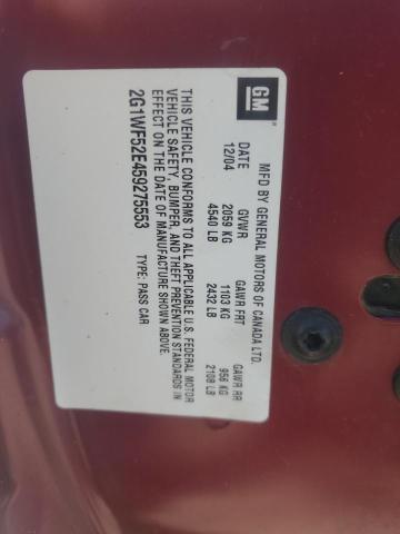 2005 Chevrolet Impala VIN: 2G1WF52E459275553 Lot: 58244074