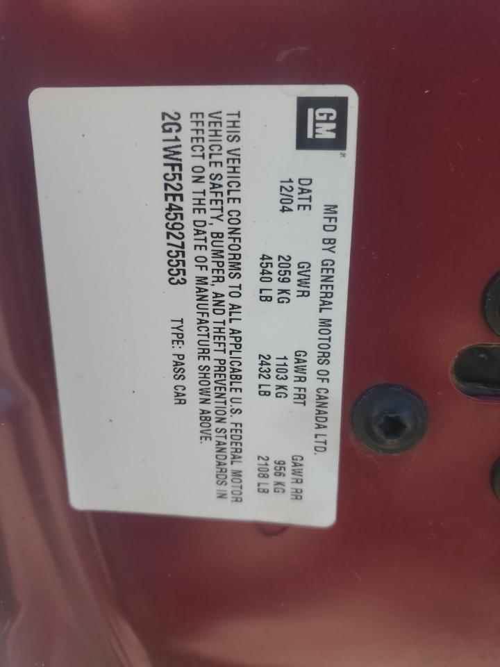 2G1WF52E459275553 2005 Chevrolet Impala