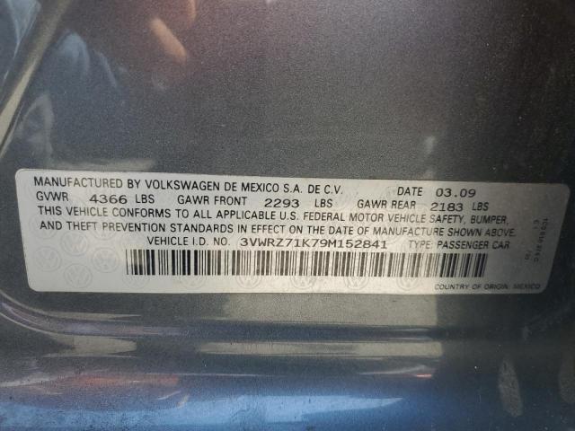 2009 Volkswagen Jetta Se VIN: 3VWRZ71K79M152841 Lot: 56907364