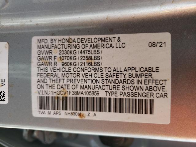 1HGCV1F38MA105859 Honda Accord SPO 12