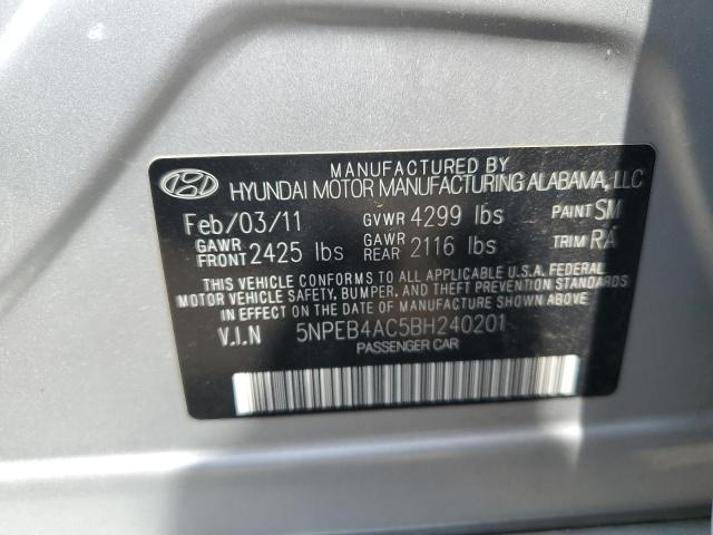 2011 Hyundai Sonata Gls VIN: 5NPEB4AC5BH240201 Lot: 58088284