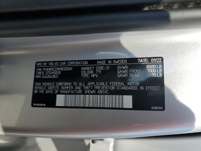 2022 Volvo Xc90 T8 Recharge Inscription Express VIN: YV4H60CZXN1832004 Lot: 59493574