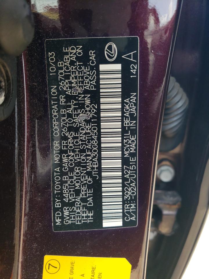 JTHBA30G845011792 2004 Lexus Es 330