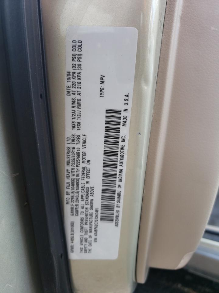 4S4BP62C757340481 2005 Subaru Legacy Outback 2.5I Limited