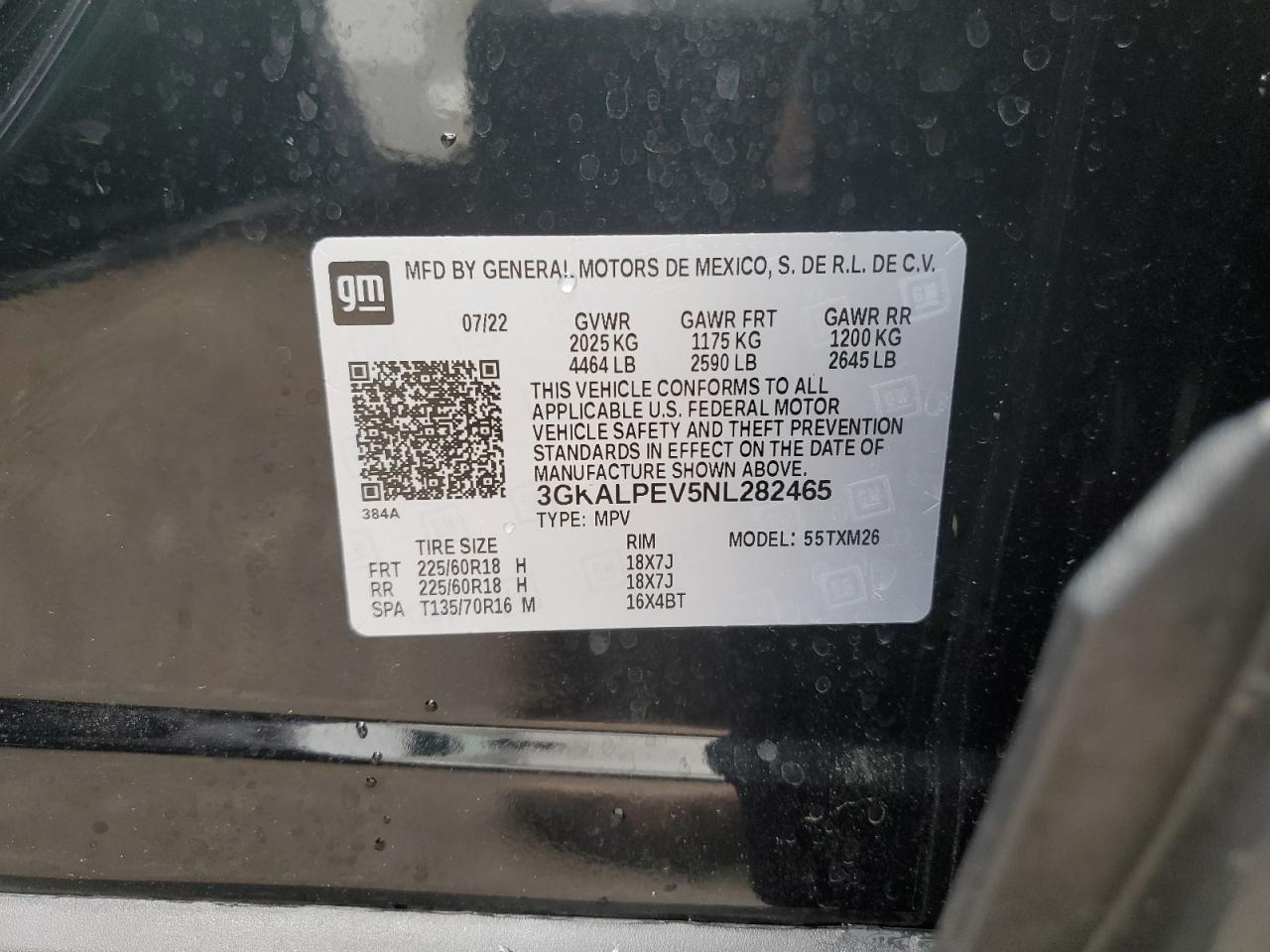 3GKALPEV5NL282465 2022 GMC Terrain Slt