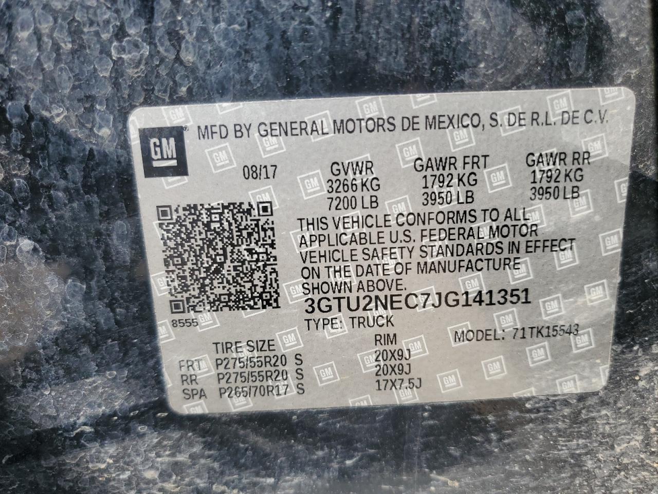 3GTU2NEC7JG141351 2018 GMC Sierra K1500 Slt