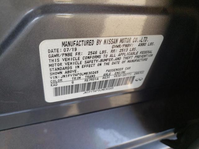 2020 Infiniti Q50 Red Sport 400 VIN: JN1FV7AP0LM630245 Lot: 59780154