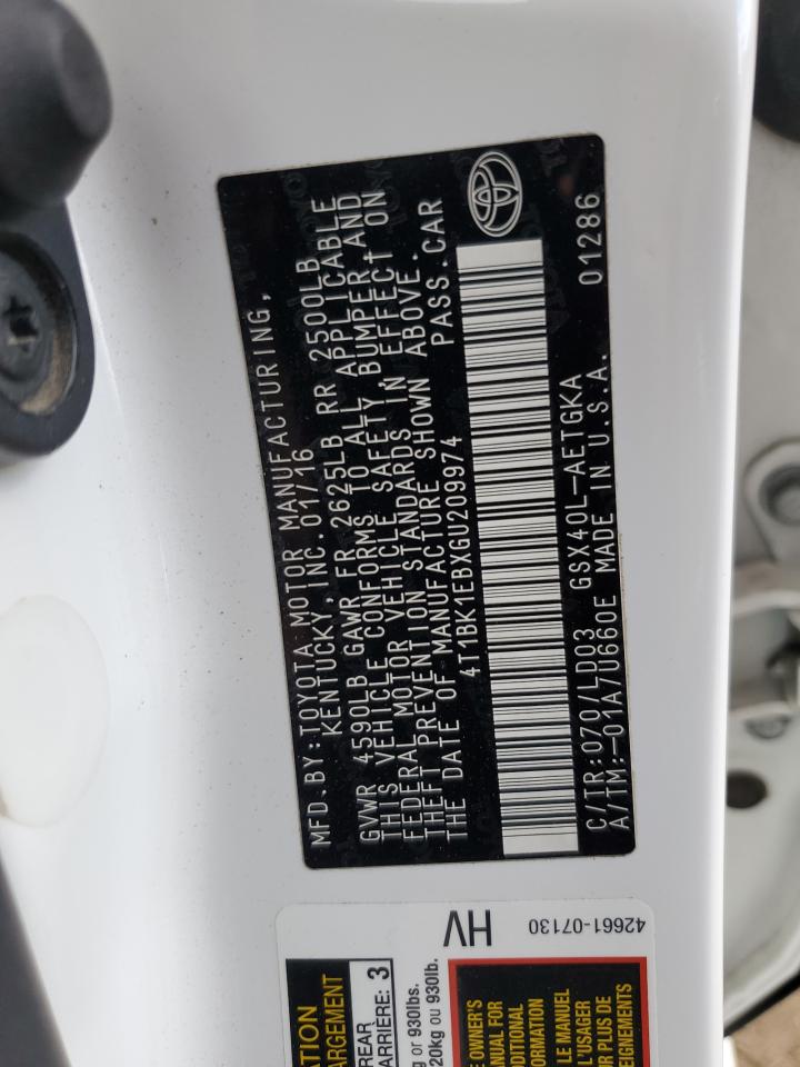 4T1BK1EBXGU209974 2016 Toyota Avalon Xle