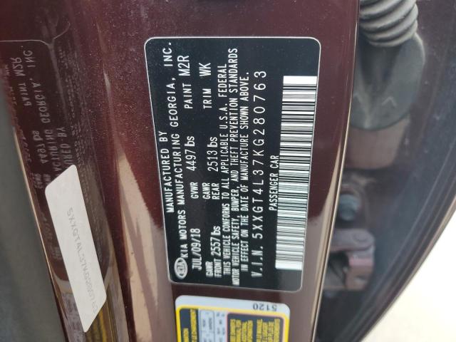 2019 Kia Optima Lx VIN: 5XXGT4L37KG280763 Lot: 57663894