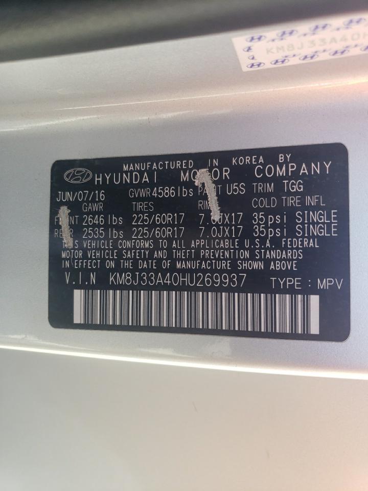 KM8J33A40HU269937 2017 Hyundai Tucson Limited