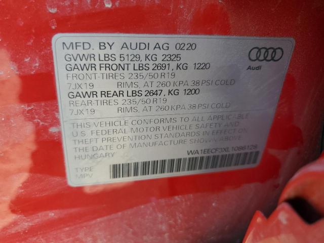 2020 Audi Q3 Premium Plus S-Line VIN: WA1EECF3XL1086128 Lot: 59586824