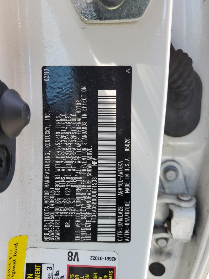 4T3ZA3BB9DU074538 2013 Toyota Venza Le