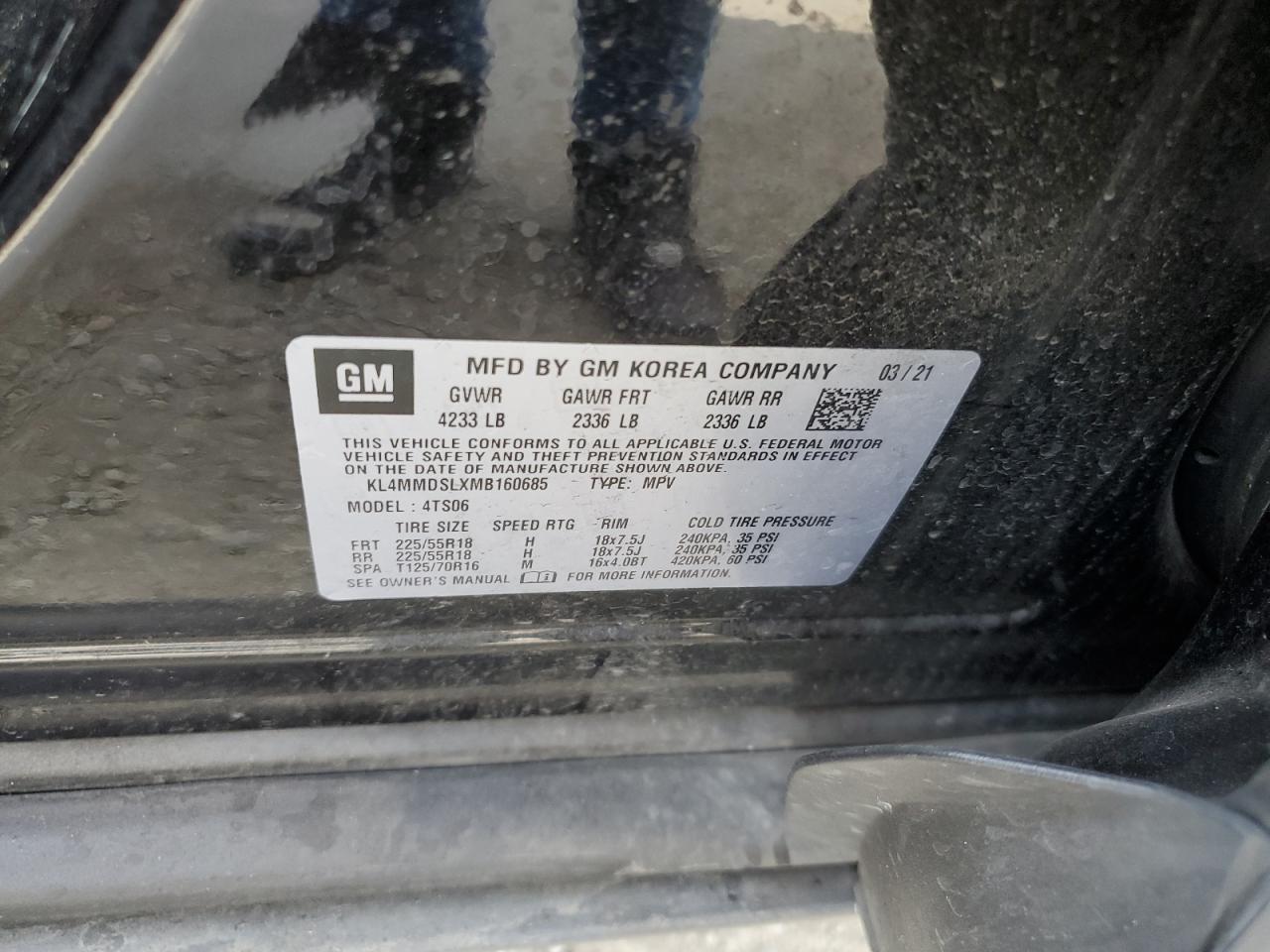 KL4MMDSLXMB160685 2021 Buick Encore Gx Select