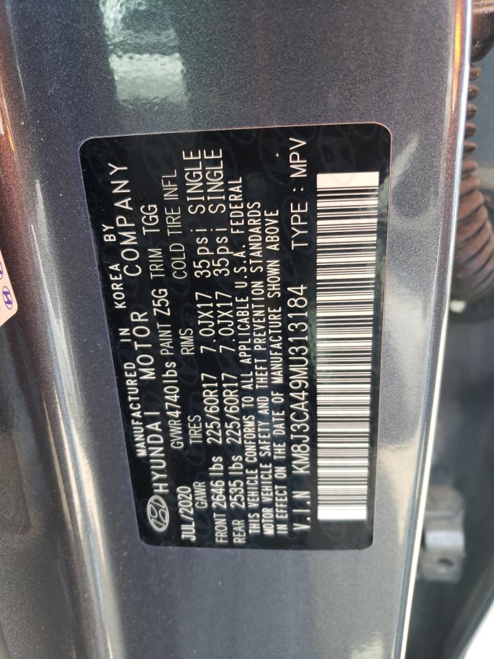 KM8J3CA49MU313184 2021 Hyundai Tucson Limited