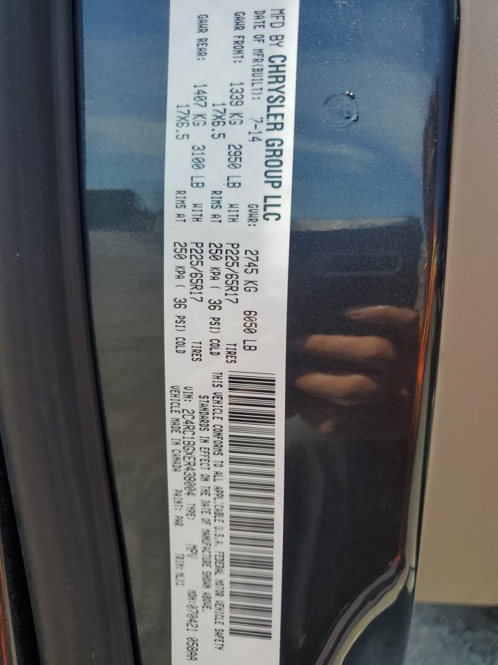 2C4RC1BGXER438004 2014 Chrysler Town & Country Touring