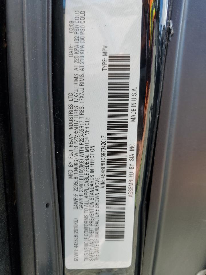 4S4BP61C697342617 2009 Subaru Outback 2.5I