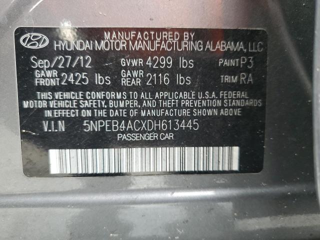 2013 Hyundai Sonata Gls VIN: 5NPEB4ACXDH613445 Lot: 61395014