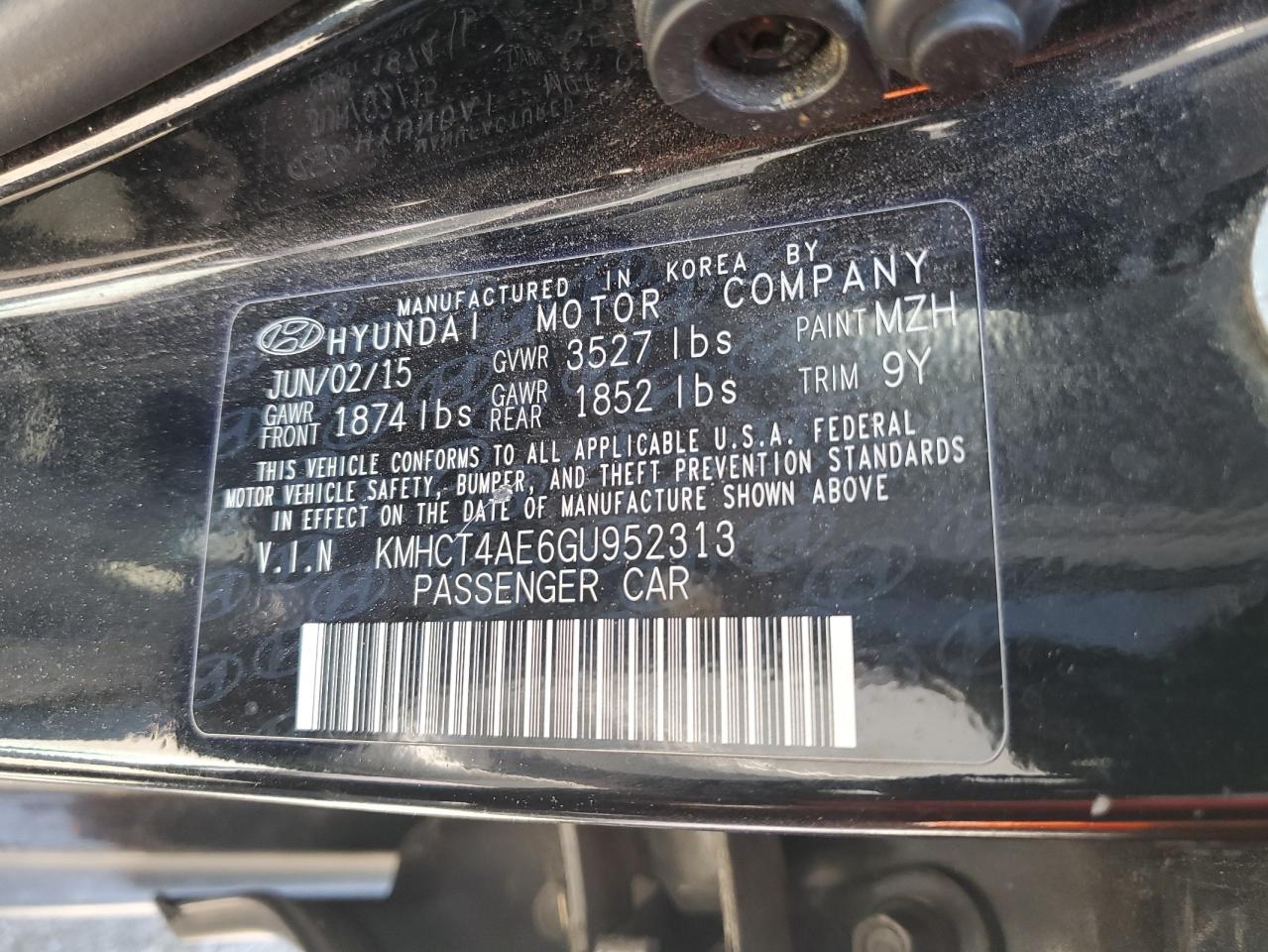 KMHCT4AE6GU952313 2016 Hyundai Accent Se