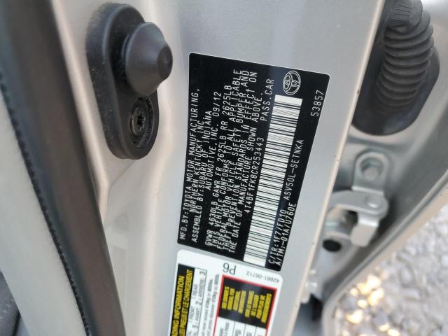 2012 Toyota Camry Base VIN: 4T4BF1FK8CR253443 Lot: 60723204