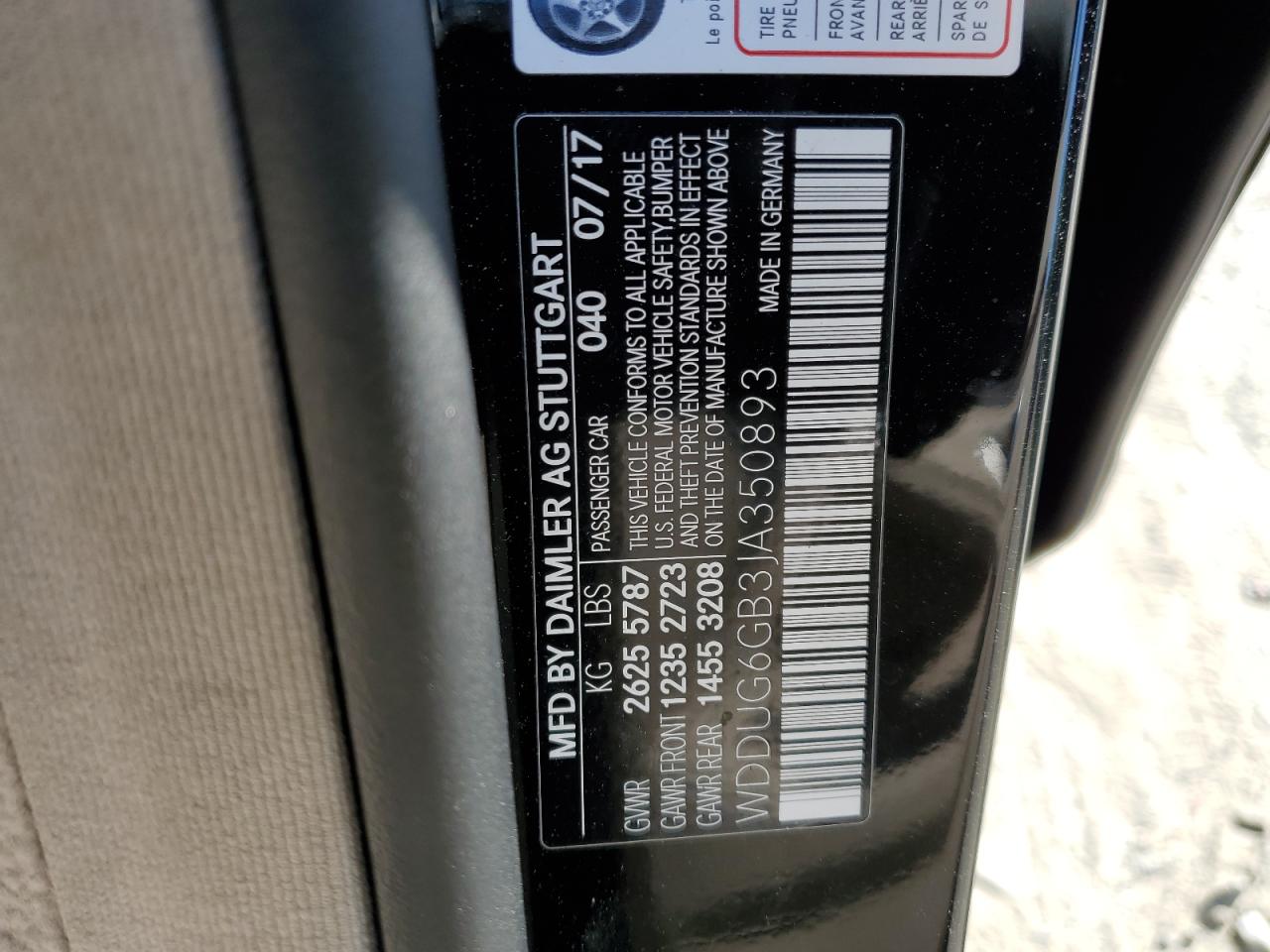 WDDUG6GB3JA350893 2018 Mercedes-Benz S 450