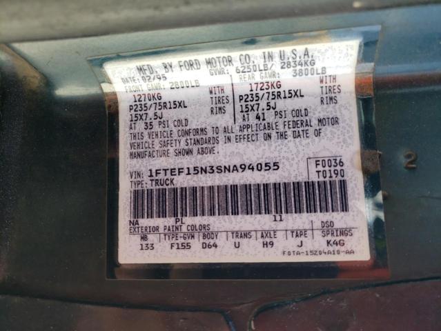 1995 Ford F150 VIN: 1FTEF15N3SNA94055 Lot: 57732644