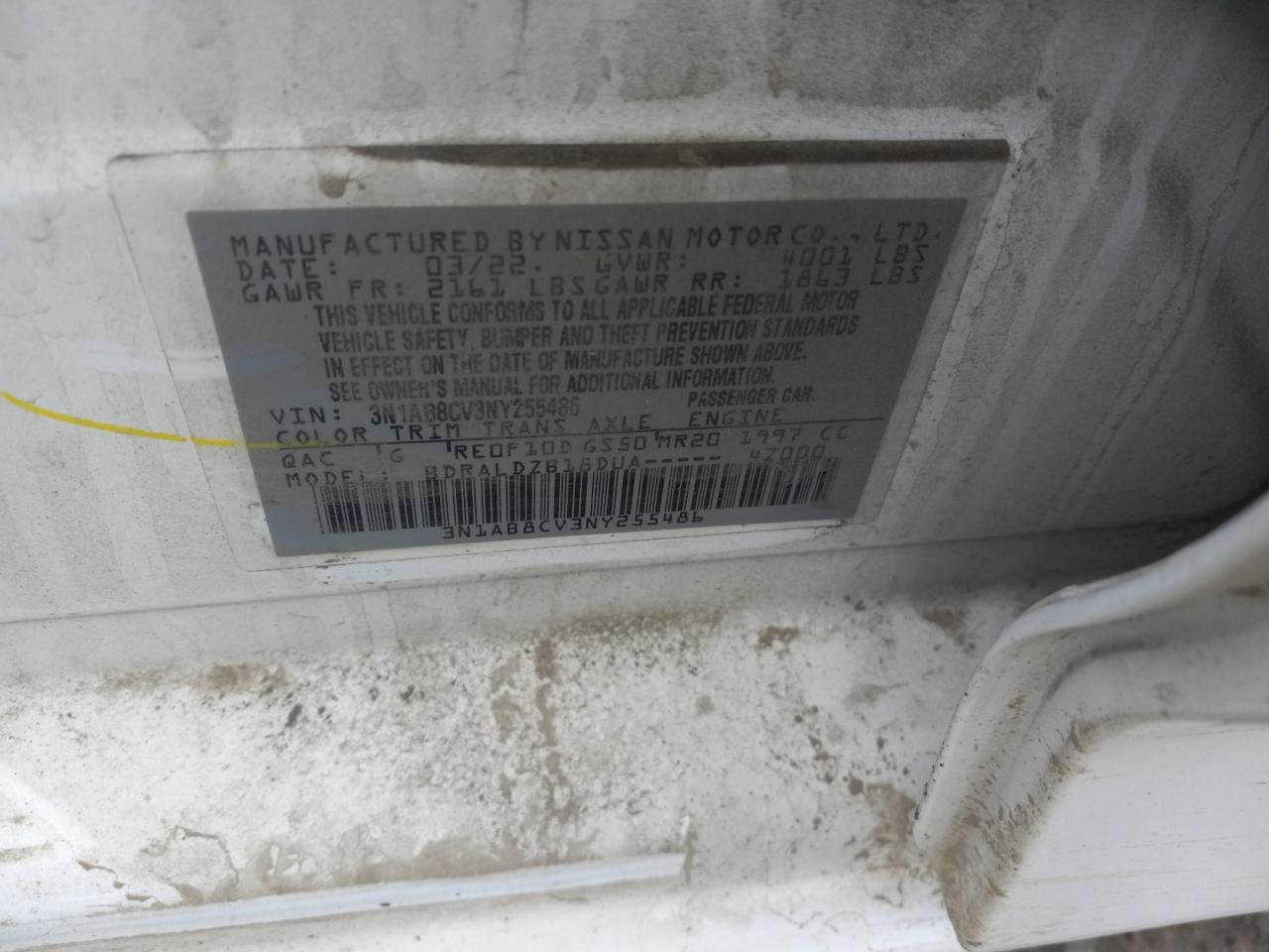 3N1AB8CV3NY255486 2022 Nissan Sentra Sv