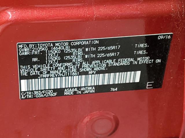 2017 Toyota Rav4 Xle VIN: JTMRFREV7HJ111861 Lot: 57299204