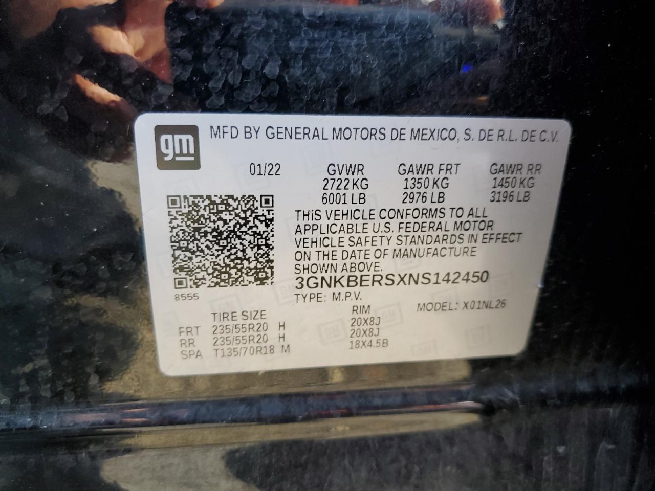 3GNKBERSXNS142450 2022 Chevrolet Blazer Rs