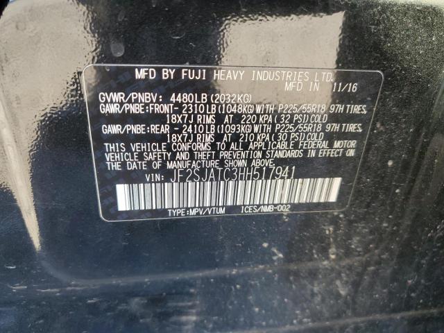 2017 Subaru Forester 2.5I Touring VIN: JF2SJATC3HH517941 Lot: 58283604