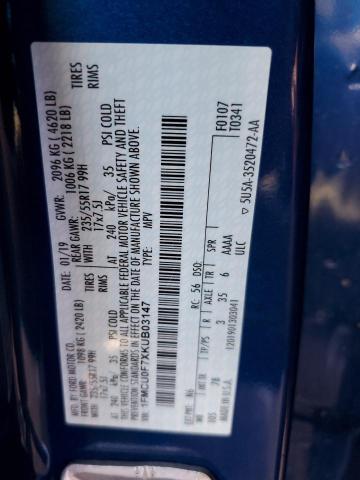 2019 FORD ESCAPE S - 1FMCU0F7XKUB03147