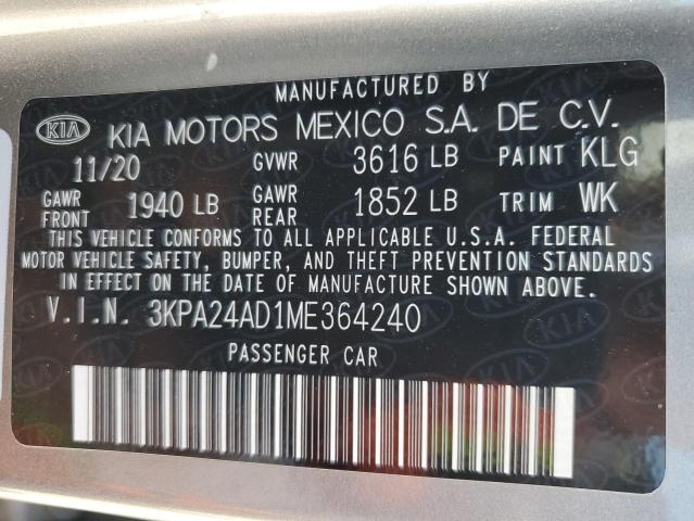 2021 Kia Rio Lx VIN: 3KPA24AD1ME364240 Lot: 59116084