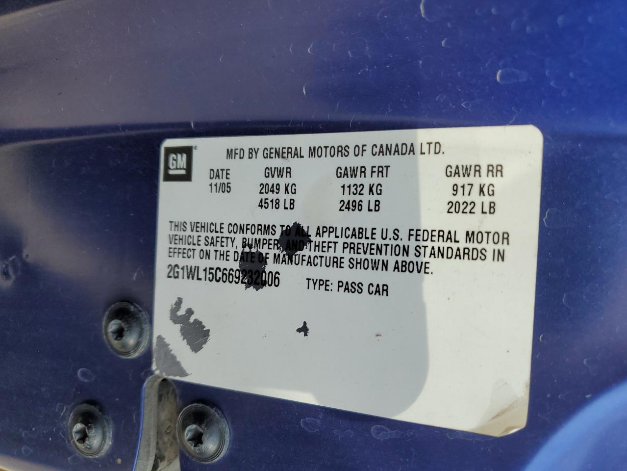 2G1WL15C669232006 2006 Chevrolet Monte Carlo Ss