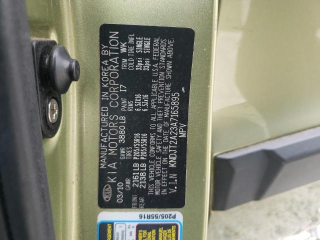 2010 Kia Soul + VIN: KNDJT2A23A7165895 Lot: 61107964