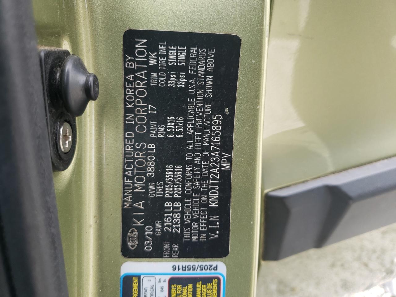 KNDJT2A23A7165895 2010 Kia Soul +