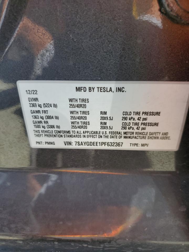 7SAYGDEE1PF632367 2023 Tesla Model Y