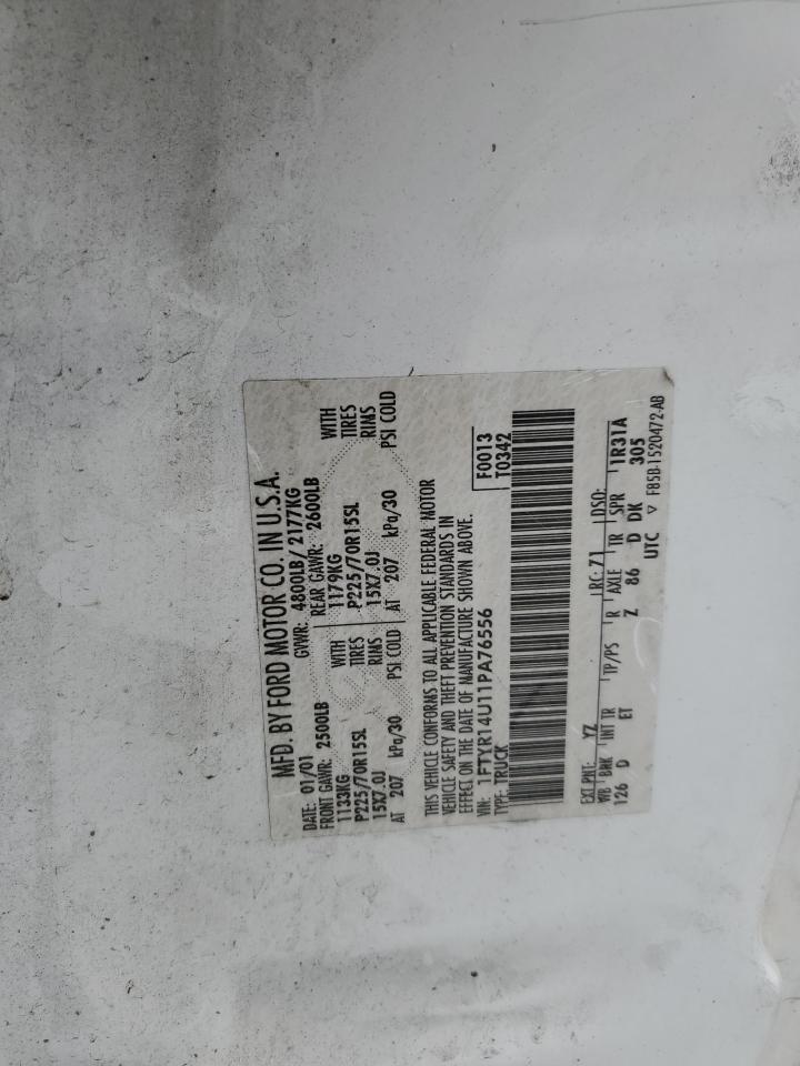 1FTYR14U11PA76556 2001 Ford Ranger Super Cab