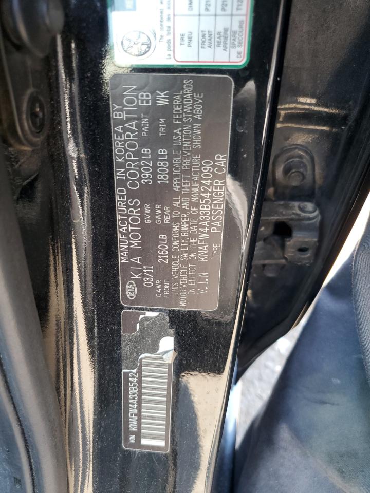 KNAFW4A33B5424090 2011 Kia Forte Sx