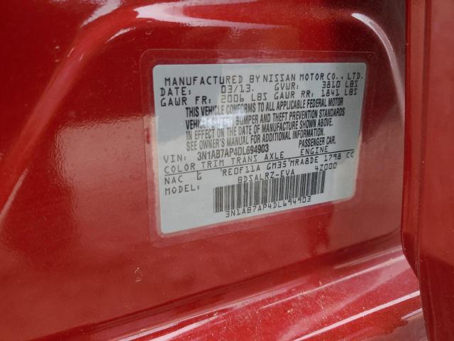 2013 Nissan Sentra S VIN: 3N1AB7AP4DL694903 Lot: 59347394