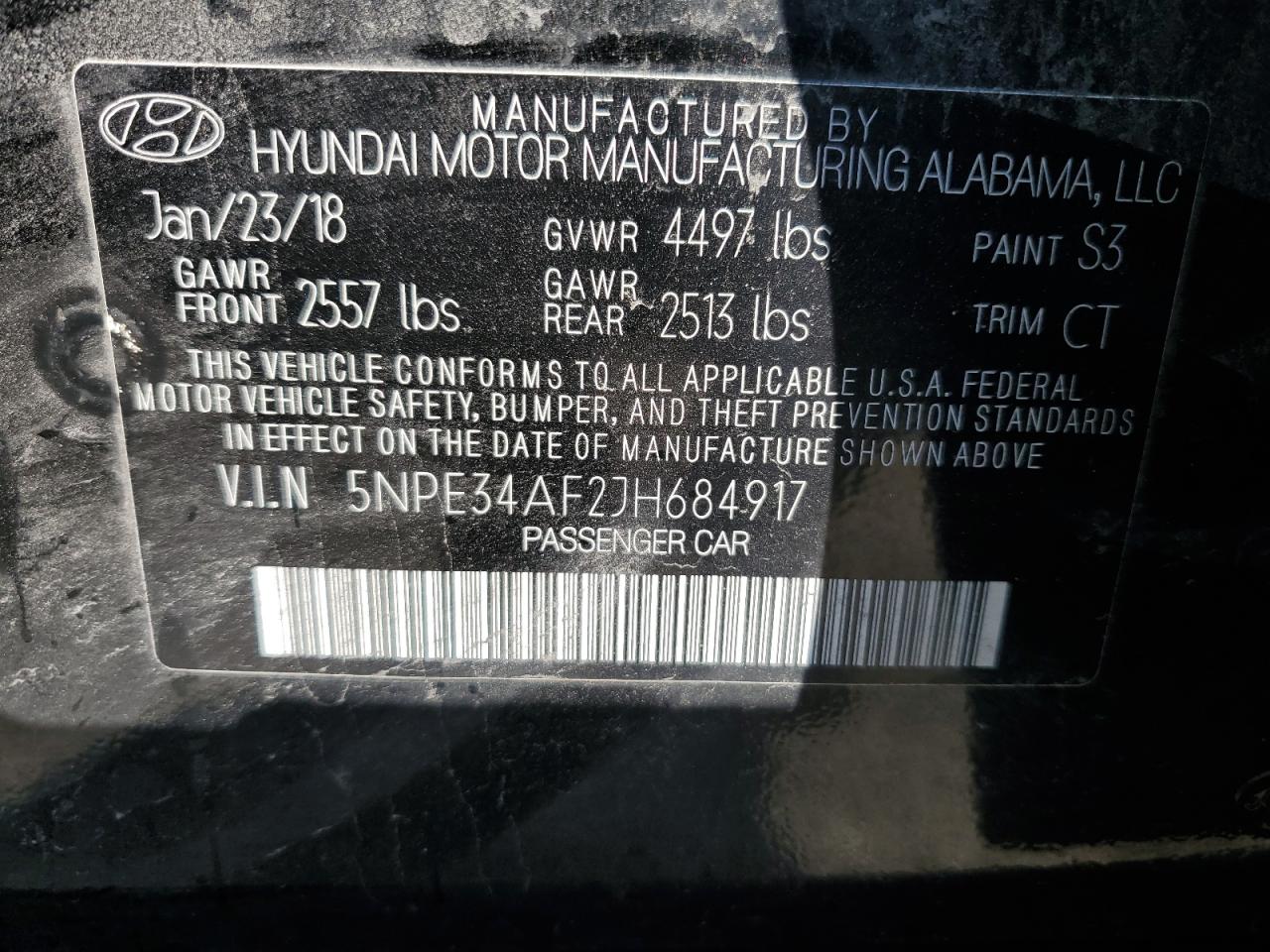 5NPE34AF2JH684917 2018 Hyundai Sonata Sport