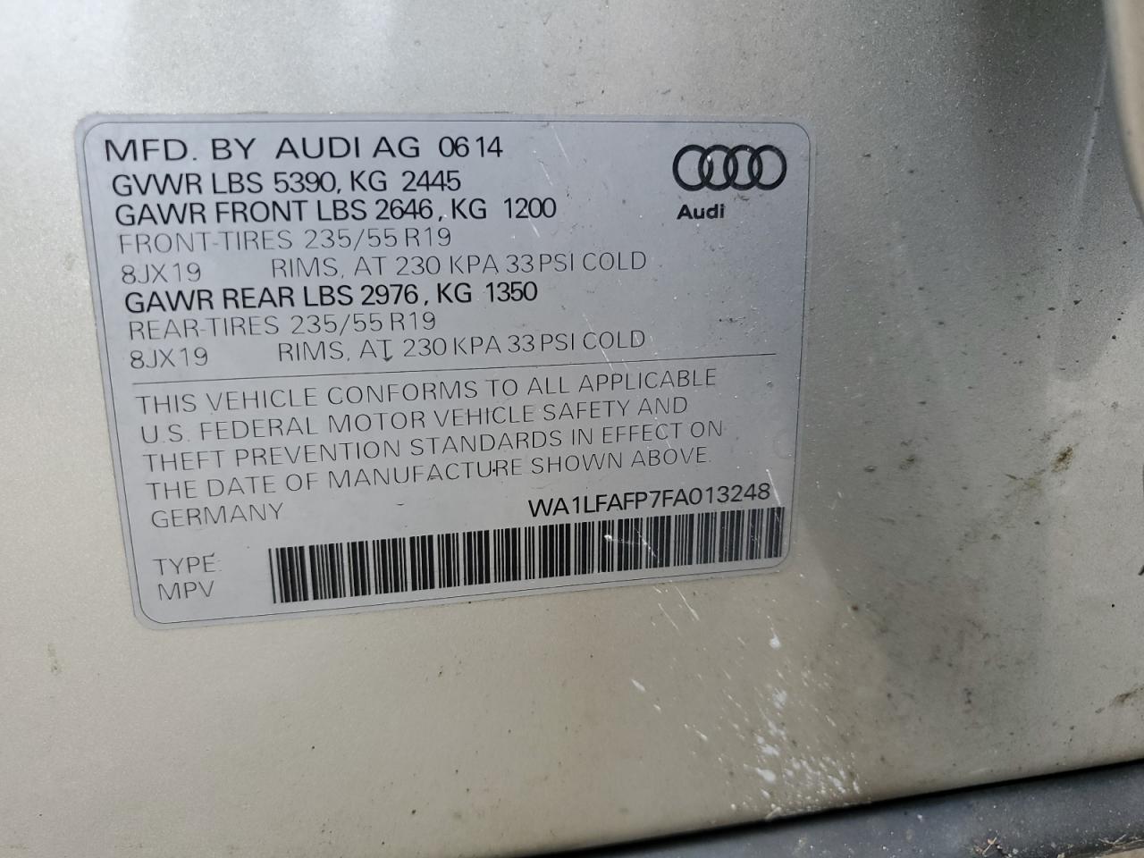 WA1LFAFP7FA013248 2015 Audi Q5 Premium Plus