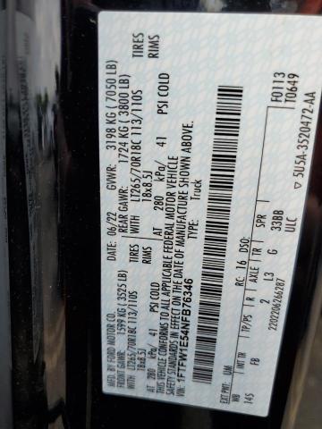 2022 Ford F150 Supercrew VIN: 1FTFW1E54NFB76346 Lot: 59723014