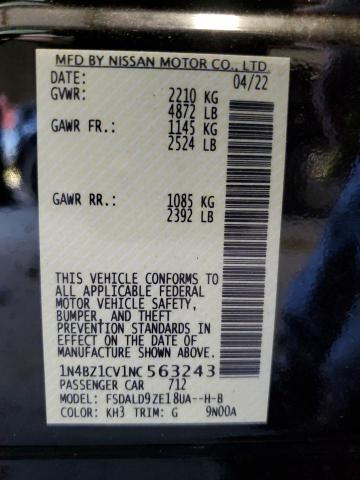 2022 Nissan Leaf Sv Plus VIN: 1N4BZ1CV1NC563243 Lot: 59643764